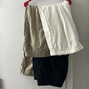 Plus Size Linen Pants in Ivory, Khaki, and Black
